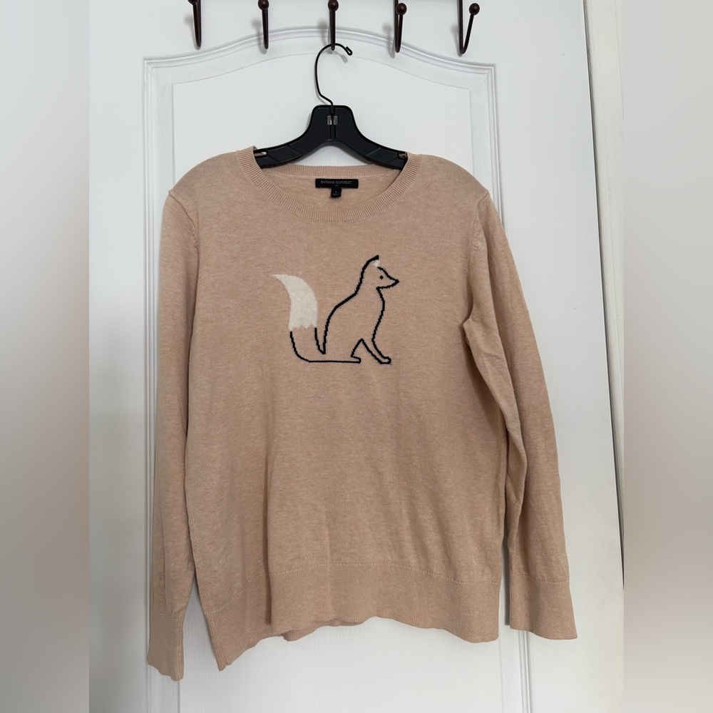 Banana Republic Fuzzy Fox Crewneck Sweater